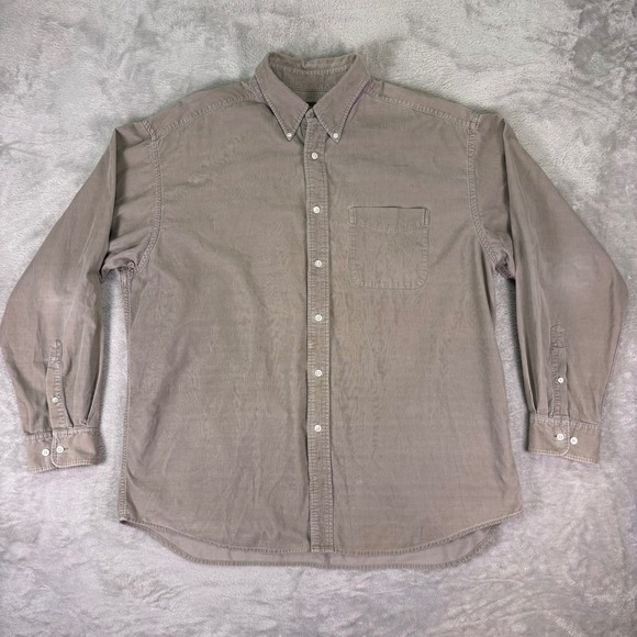 Banana Republic Men's Corduroy Button Down Shirt Size XL Gray Long Sleeve - Picture 5 of 8